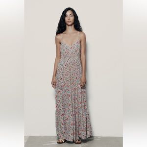 Zara Midi Floral Print Dress